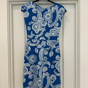 Boden Florrie Jersey Dress, Indigo Bunting, Abstract Charm, Size 2R